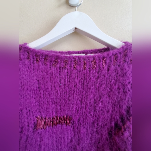 Vintage Franco Valeri Sweater purple colour mingle with accent magenta yarns - Picture 5 of 7